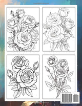Roses Flowers: Coloring Book for Adults with Roses Flowers for Stress Relief and Relaxation Majosta