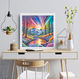 SJUTOUCI Diamond Painting Kits for Adults, Landscape Diamond Art Kits for Beginners, 5D DIY Aurora Diamond Bead Art, Full Drill Gem Craft Home Decor 12x12 inch SJUTOUCI