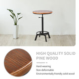 BOKKOLIK Height Adjustable Vintage Industrial Bar Table with 360° Swivel Wooden Top BOKKOLIK