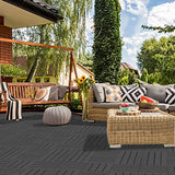 Goovilla Plastic Interlocking Deck Tiles, 9 Pack , 12"x12" Waterproof Outdoor Flooring All Weather Use, Patio Floor Decking Tiles for Porch Poolside Balcony Backyard, Dark Grey Goovilla