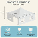 EROMMY 20x20ft Pole Party Tent, Weekend Canopy Heavy Duty with Sidewalls, 2 Doors, Carry Bags, PVC Fire Retardant Outdoor Canopies for 62 People, Large Tents for Parties, Events, Weddings, White EROMMY