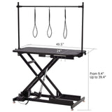 50Inch Electric Dog Grooming Table, Heavy Duty, Height Adjustable Pet Grooming Table, with Grooming Arm, Anti Slip Tabletop & Tool Organizer/Dog Grooming Station for Pet Grooming, Black OutdoorVibe