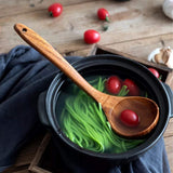 DDJSJ Teak Kitchen Utensils,Wooden Soup Spoon Kitchenware Seasoning Scoop Dipping,Oil Dipper,Meal Rice Scoop,Natural Utensils Handcrafted Cutlery Tool (soup spoon(10.6x3.15in))… DDJSJ