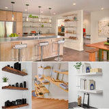 Blind Floating Shelf Brackets - DIY Heavy Duty 8 inch Wall Shelf Brackets, Solid Stainless Steel Matte Black Hidden Support with Hardware for Custom Wood Shelves (6 pack) YMDparts