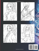 Anime Girls: Black Girls Edition Coloring Book: A Unique Coloring Journey for Teens and Adults. Relax with Fashionable, Fun, and Diverse Characters Majosta