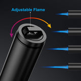 TOPKAY Torch Lighters, 2 Pack, Butane Lighters, Adjustable Jet Flame Torch Lighters, Windproof Butane Refillable Gas Torch Lighter Long Lighter for Candle, Grill, BBQ, Fireworks(Butane Not Included) TOPKAY