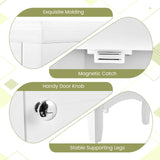 Giantex Bathroom Tall Storage Cabinet - Narrow Freestanding Floor Cabinet with Doors, 5 Tier Shelves(1 Height Adjustable), Corner Pantry Cabinets for Living Room, Slim Tower (1, White) Giantex