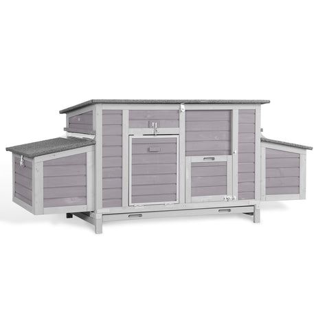 Aivituvin Chicken Coop 67.3" Large Duck House with 4 Nesting Boxes for 2-4 Chickens Outdoor Hen House Chicken Cage Aivituvin