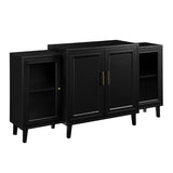 Walker Edison 4-Door Tiered Modern-Sideboard-Buffet Stand for Storage, 62, Black Walker Edison