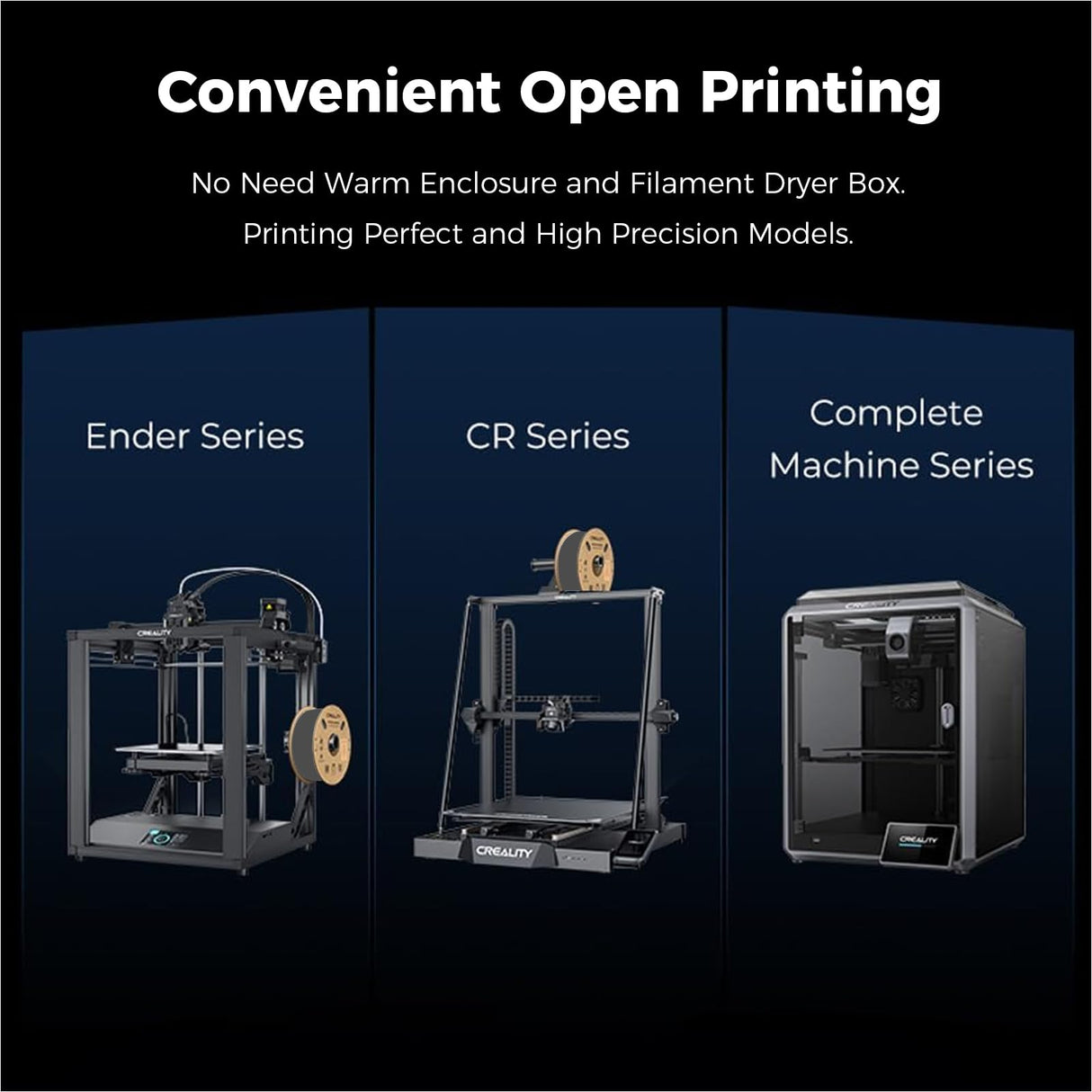 Creality Hyper ABS Filament for K1/K1 Max/K1C, Official 3D Printer Filament ABS 1.75mm for High-Speed Printing Convenient Open Printing ABS Filament, 1kg(2.2lbs) Spool Fit Most 3D Printer(Gray) Creality