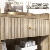 Nidouillet Nightstands Set of 2, Bedside Tables with Drawer, Night Stand Bed Side End Table with Open Storage for Farmhouse Bedroom Living Room Small Space Nidouillet