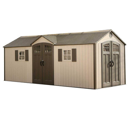 Lifetime 60127 20 x 8 Ft. Outdoor Storage Shed, Desert Sand - WoodArtSupply