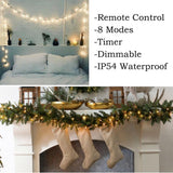 Solhice 2 Pack 20ft Christmas Lights Battery Operated String Lights with Remote Control, 50 LEDs Clear Mini Lights Warm White Xmas Tree Lights for Bedroom Indoor Outdoor Decor Solhice