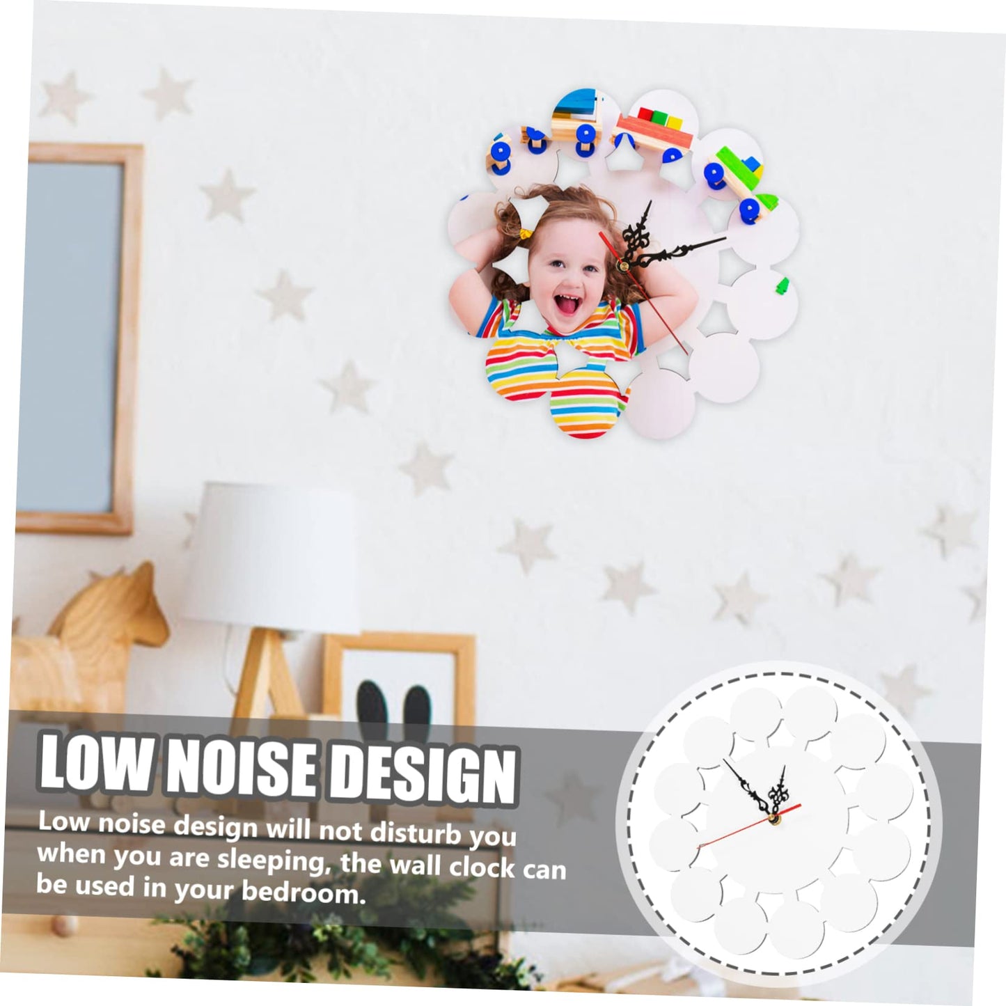 SEWACC Sublimation Wall Clock Transfer Craft Clock Heat Press Blank Clock Sublimation Clock Blank Bedroom Wall Clock Sublimation Hanging Clocks 3D DIY Wall Clock Child Vintage Puzzle