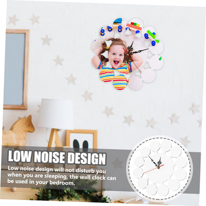 SEWACC Sublimation Wall Clock Transfer Craft Clock Heat Press Blank Clock Sublimation Clock Blank Bedroom Wall Clock Sublimation Hanging Clocks 3D DIY Wall Clock Child Vintage Puzzle