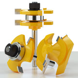 Tongue and Groove Router Bit Tool Set with Adjustable 1/4 Inch Shank T Shape Wood Milling with 45 Degree Lock Miter Router Bit 3/4 Inch Stock Joint Router Bit for Wood Drawer, Window, Cupboard Helovmine