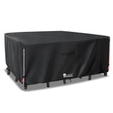 LSongSKY Outdoor Furniture Covers Waterproof,600D Heavy Duty Patio Cover for 6/7/8 PCS Sets Sectional Sofa Couch Dining Rocking Swivel Chairs Ottomans Coffee Table,111L x 74W x 28H inch Black LSongSKY