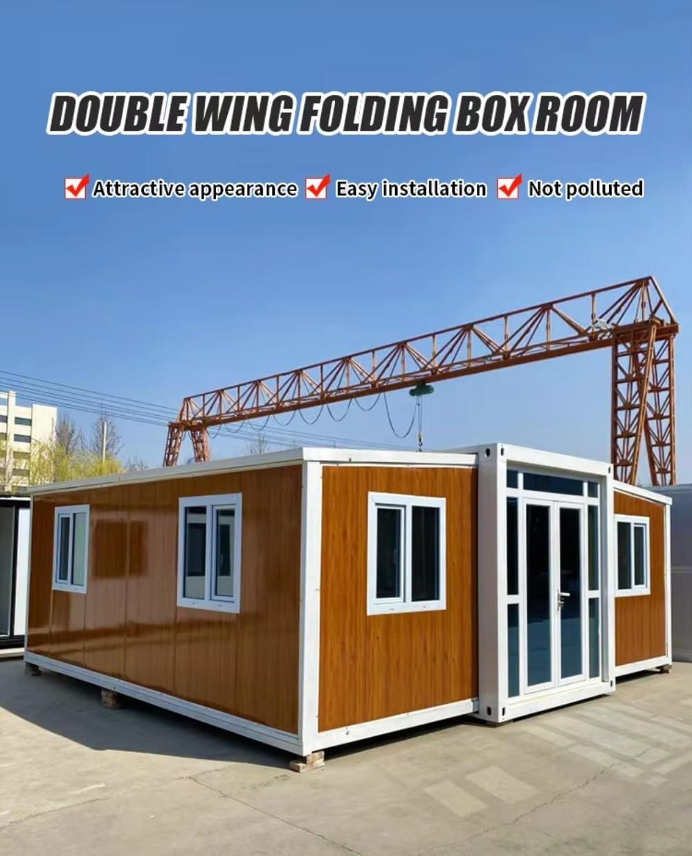 20/40FT Tiny House to Live in,Portable Prefab House with 3 Bedroom,1 Full Equiped Bathroom and Kitchen, 2 Story Prefabricated Container House for Adults - WoodArtSupply