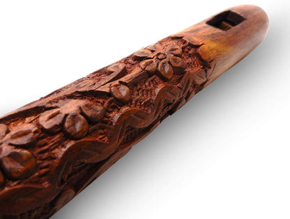 Zifron Wood Store Wooden Handmade Inspire Lord Krishna Traditional Flute Baansuri with Handcrafted flower Design Indian Musical instrument Bansuri Flutes - WoodArtSupply