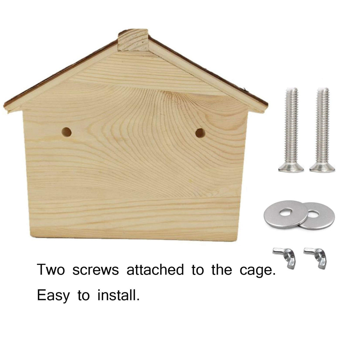 Hamiledyi Guinea Pig Wooden House, Chinchilla Space Natural House with Window Pets Large Hideout Play Hut for Gerbil Ferret Squirrel Rats Mice Hedgehog Hamiledyi