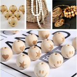 Round Wood Beads,22mm Natural Wood Beads Round Ball Wooden Loose Beads Unfinished Wood Spacer Beads for Craft-Making for DIY Art Supplies Bracelet Hand-Made 100 Pack Hewnda