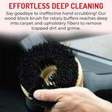 HI-TECH 5” Wood Block Brush – Carpet & Upholstery Shampoo Tool for Rotary Buffers & Polishers– Medium Soft Bristles– Car Detailing Scrub Brush Discount Car Care Products