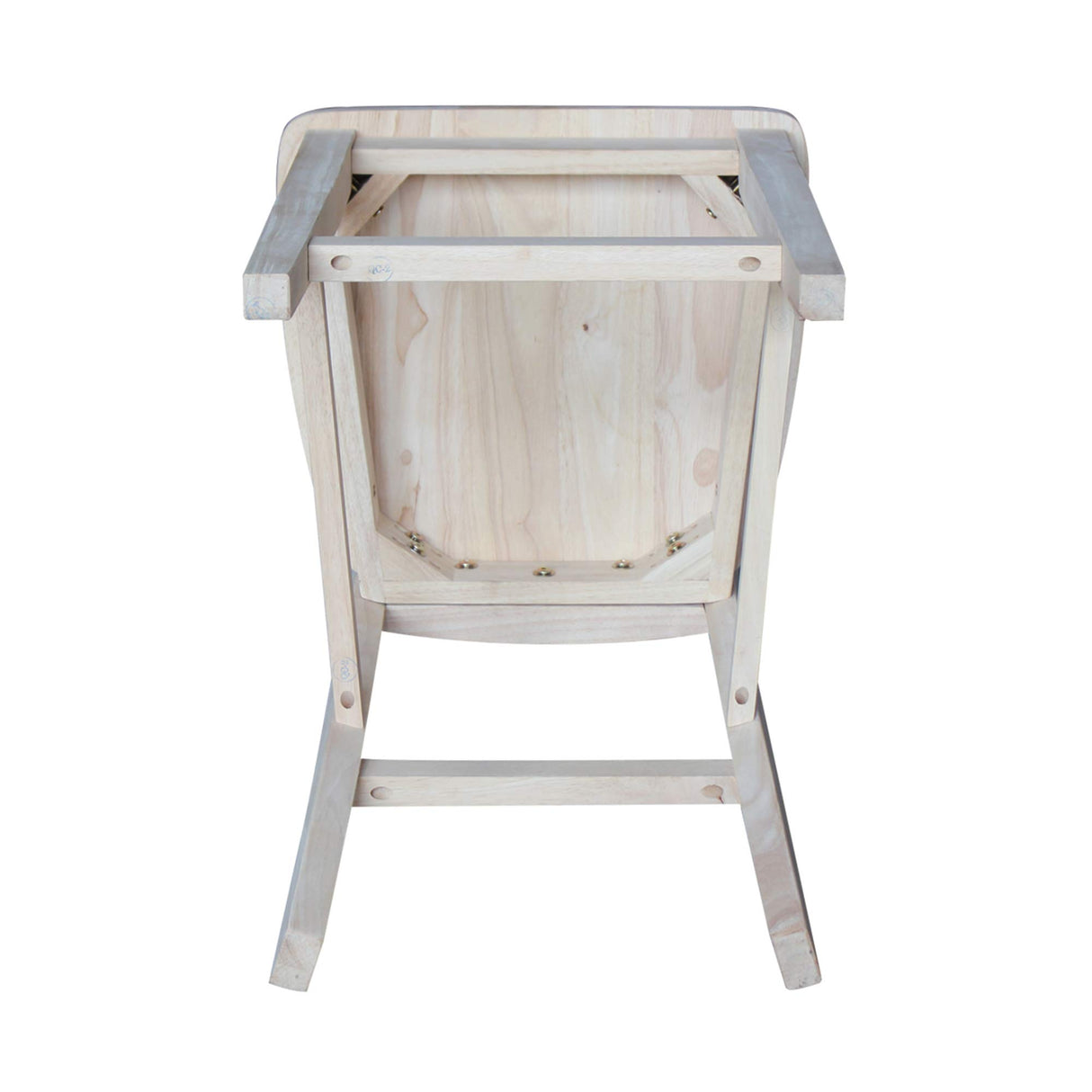 International Concepts San Remo Stool, 24-Inch SH, Unfinished IC International Concepts