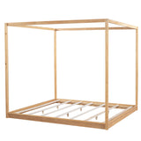 Aisurun King Size Canopy Platform Bed Frame with Support Legs, No Box Spring Needed, 700 Lbs Weight Capacity (Natural) Aisurun