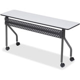 Iceberg Officeworks Mobile Training Table with Two Locking Wheels, Gray and Charcoal, 72" L x 18" W x 29" H,Grey Iceberg