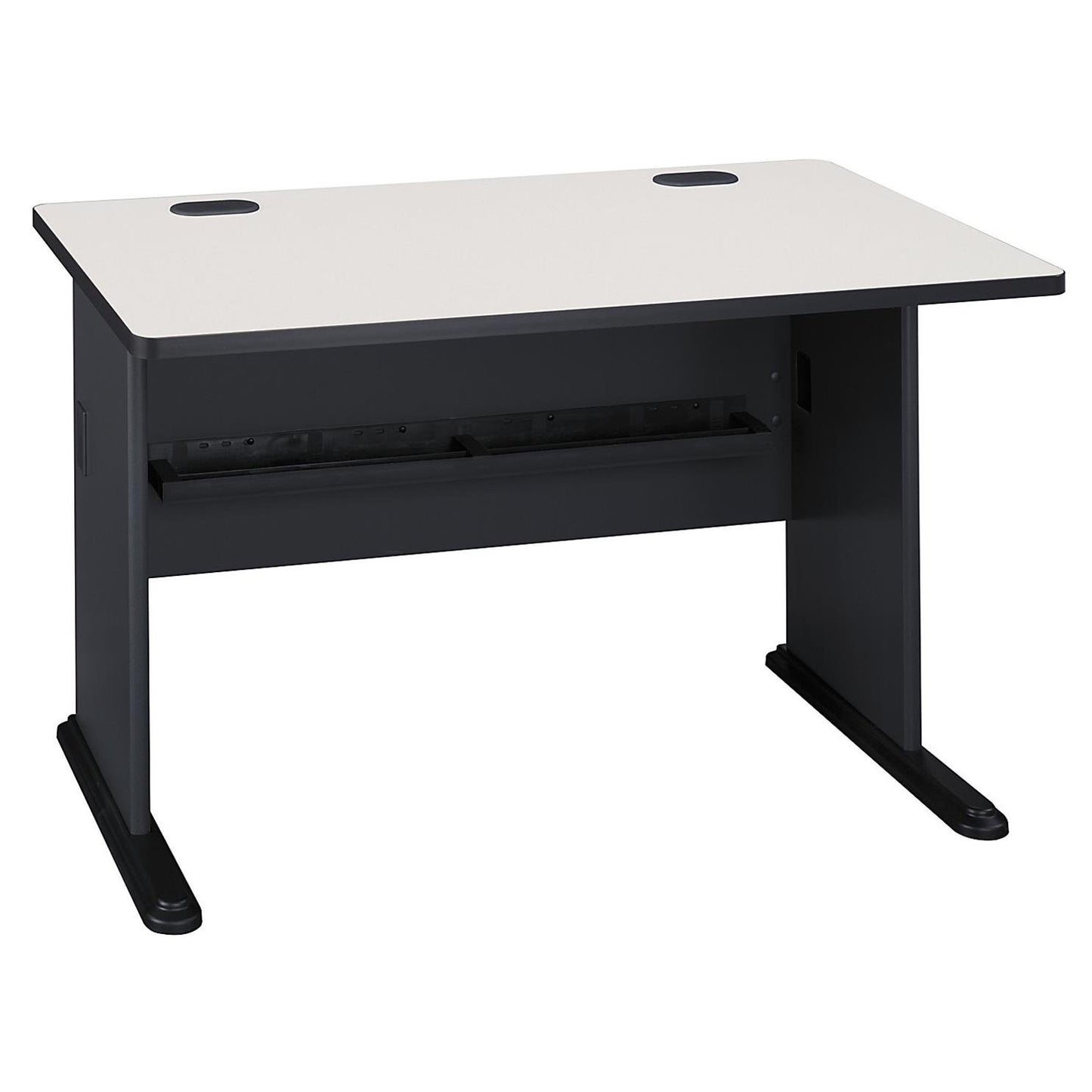 Bush Business Furniture Series A 48W Computer Desk in White Spectrum and Slate, Small Office Table for Home or Professional Workspace