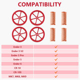 Official Creality Metal Leveling Nuts with 20mm Die Springs and 0.4mm Nozzles, Red Hand Twist Nuts Set for Ender 3/3 Pro/3 V2/3 Max, Ender 5/5 Plus/ 5 Pro, CR 10 Series 3D Printer Bed Creality