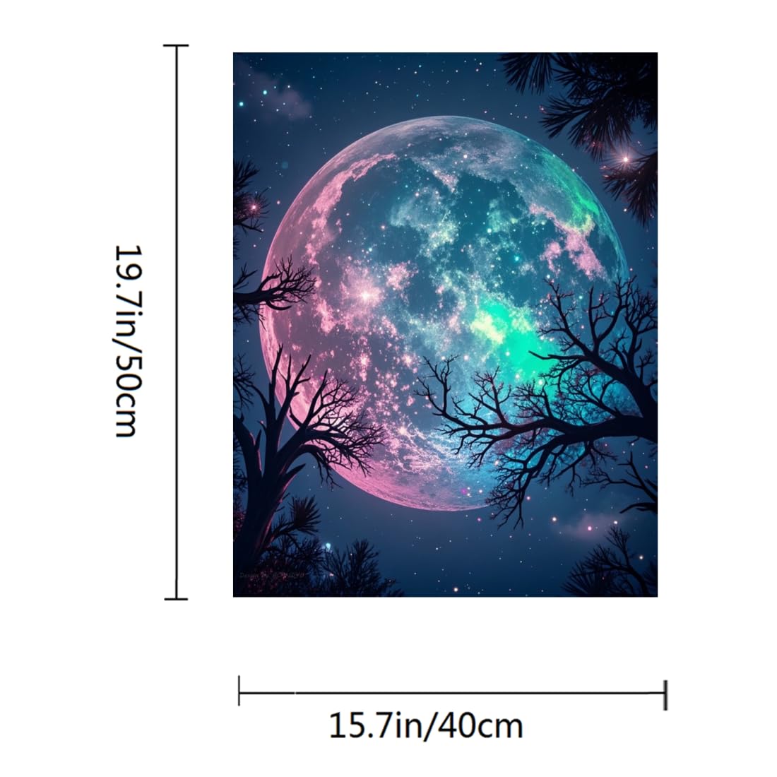 ACANDYL Moon Paint by Numbers Kit for Adults Beginner Paint by Numbers for Adults Canvas Painting by Number DIY Acrylic Oil Painting on Canvas Arts Craft Decoration 16x20 Inch ACANDYL