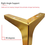 M MIMHOOY 4 Inch Furniture Legs, Set of 4 Metal Furniture Legs Modern Triangle Feet Luxury Gold for Sofa Cabinet Cupboard Couch Chair Ottoman M MIMHOOY