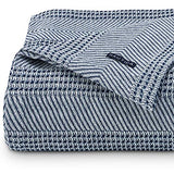 Nautica - Queen Blanket, Ring Spun Cotton Bedding, Medium-Weight for All Seasons, Oeko-Tex Certified (Chevron Navy) Nautica