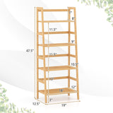Giantex 4-Tier Bookshelf, 47.5" Bamboo Open Bookcase Book Shelf with Storage, Freestanding Display Shelving Unit Plant Stand, Ladder Shelf for Small Space, Bedroom, Living Room, Home Office, Natural Giantex