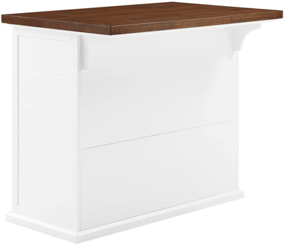 Crosley Furniture Bartlett Kitchen Island with Wood Top, White/Walnut