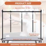 HIDOG H-Shape Dog Grooming Arm with Clamp, Pet Grooming Table Arm with 3 Loop Noose, 33" Height Adjustable and 38" - 50" Width Adjustable for Small/Medium/Large Dogs HIDOG