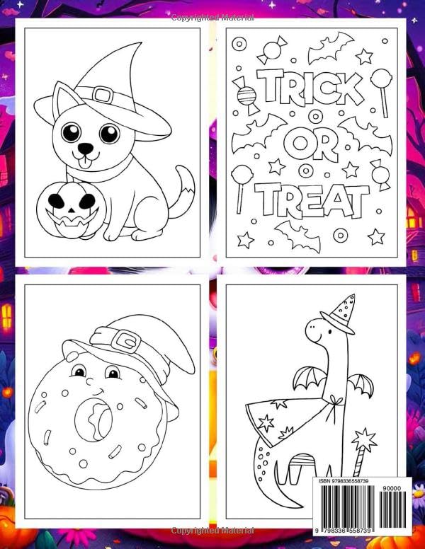 Halloween Coloring Book For Kids: Over 50 Easy Designs With Playful Pumpkins, Friendly Ghosts, Cute Witches, Cats, Owls And More