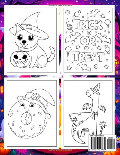 Halloween Coloring Book For Kids: Over 50 Easy Designs With Playful Pumpkins, Friendly Ghosts, Cute Witches, Cats, Owls And More