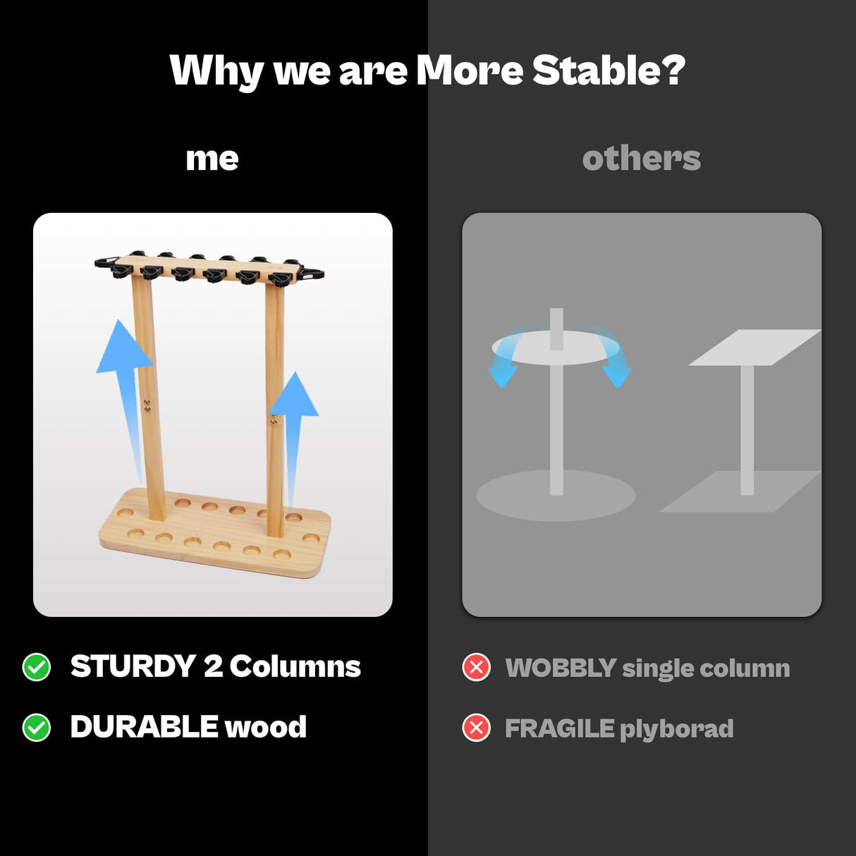 VEYWANE Fishing Rod Storage Racks, 100% Wood Floor Stand Fishing Pole Holders for Garage of 14 Rods or Combos VEYWANE