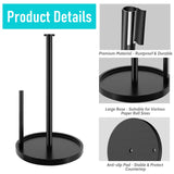 Paper Towel Holder Countertop, Standing Paper Roll Holder with Anti Slip Weighted Base, Stainless Steel Freestanding Paper Towel Holder for Kitchen, Black STWWO