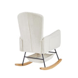 oaaktu Nursery Rocking Chair,Upholstered Glider Rocker with High Backrest for Living Rooms, Bedrooms, Offices (22A) oaaktu