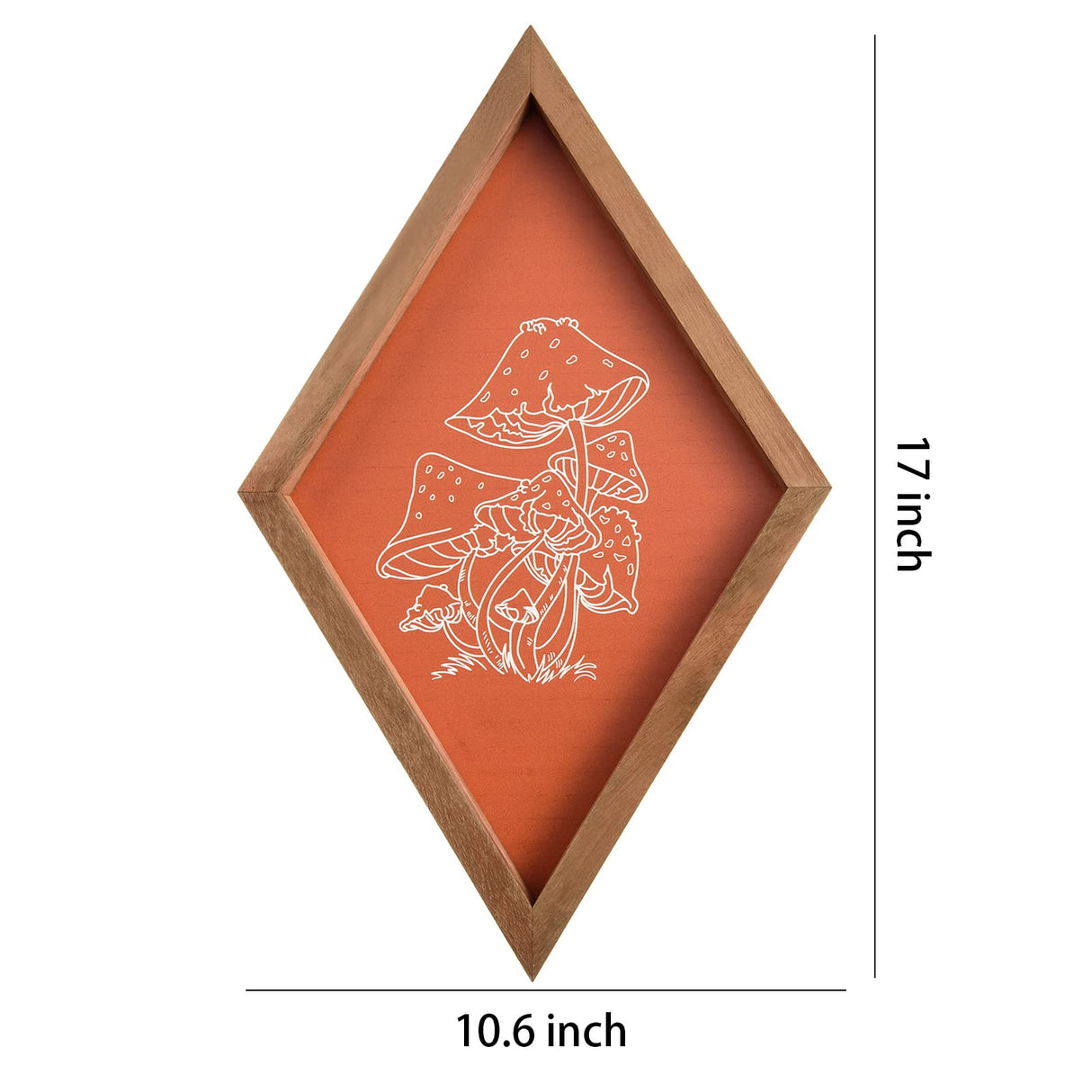 Lenkyin Set of 2 Mushroom Wall Decor Farmhouse Home Wall Decor Wood Diamond Frame Mushroom Aesthetic Art Boho Decor for Living Room Office Dining Room Lenkyin