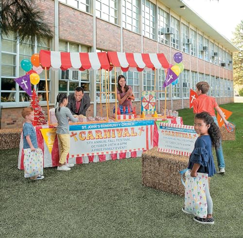 Fun Express Pop Up Canopy 4x4 Small Pop Up - Carnival Circus Tent Canopy for Event Vendor Booth & Food Stand | Portable Party Tent for Outdoor Backyard Celebrations, VBS & Festival Decorations Fun Express