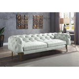 Acme Ragle Sofa in Vintage White Top Grain Leather Acme