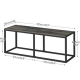 HOOBRO Dining Bench, 47.2 Inch Industrial Style Kitchen Table Bench, Steel Frame, Easy to Assemble, for Kitchen, Dining Room, Charcoal Gray and Black BC12CD01 HOOBRO