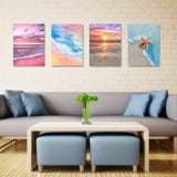 Muzagroo Art 4 Pack 5D Diamond Painting Kits for Adults DIY Drill Diamond Art Kits Arts and Crafts for Beginners Beach Diamond Dot Kits Gem Painting Wall Art for Living Room Muzagroo Art