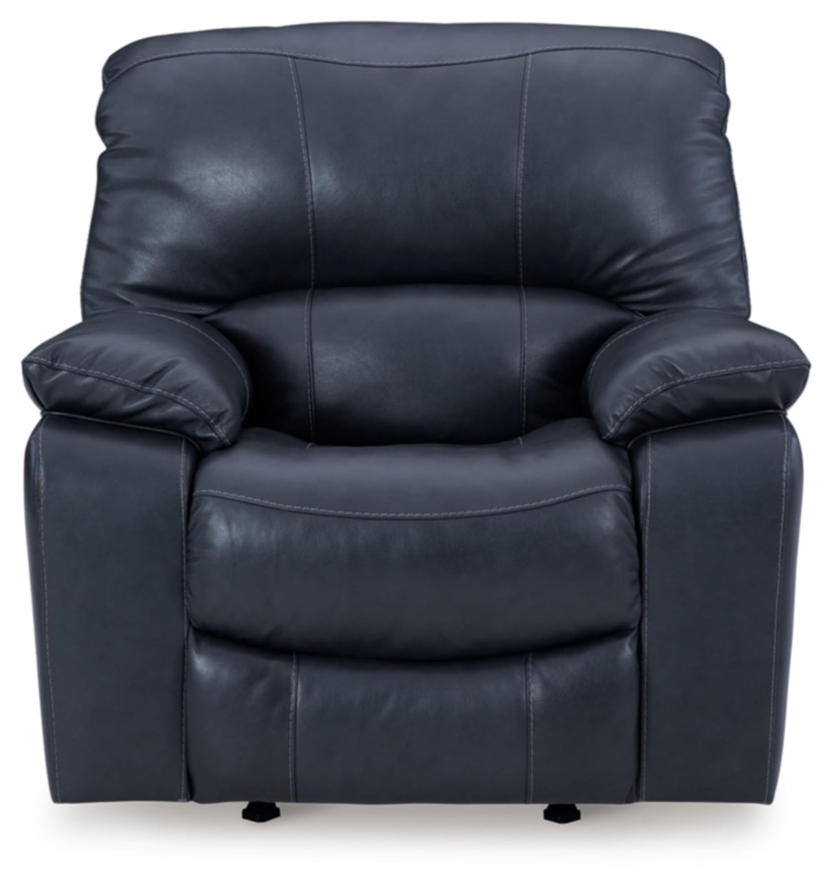 Signature Design by Ashley Leesworth Modern Power Recliner in Leather Match and with Rocking Motion and USB Port, Blue Signature Design by Ashley