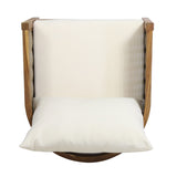 Merax Single Outdoor Acacia Wood Wicker Club Chair with Cushion,Patio Furniture Conversation Seat for Backyard Merax