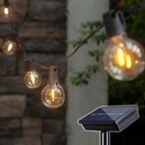ALL FORTUNE Solar Outdoor String Lights, 15FT G50 Patio Lights String Waterproof with 10 Warm White LED Shatterproof Bulbs, Perfect for Garden, Backyard, Pergola, Party, Cafe, Camping Decoration ALL FORTUNE